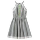 Girls Plus Size So&reg; Eyelet Crinkle Knit Dress, Girl's, Size: 14 1/2, Med Grey
