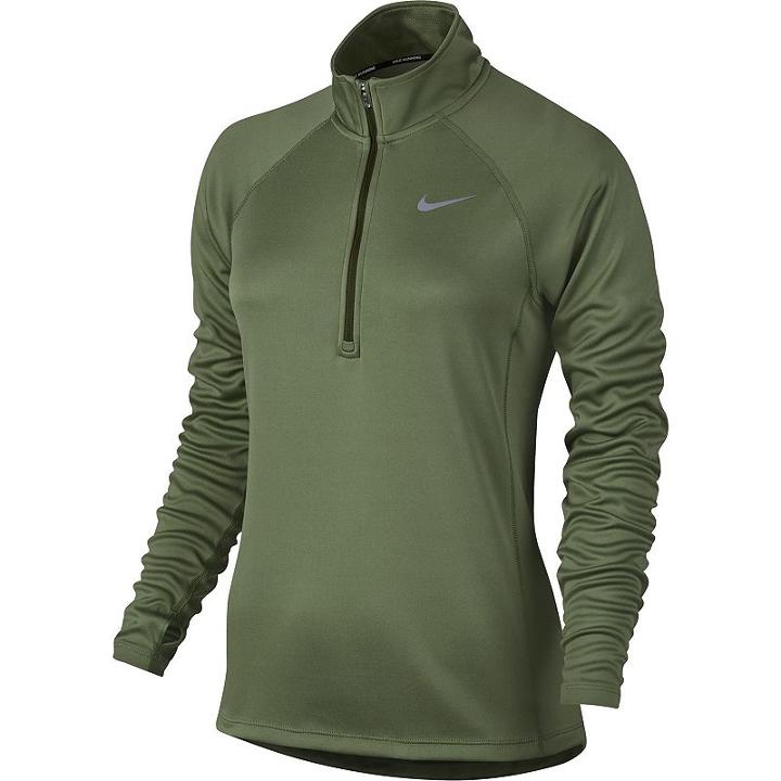 Women's Nike Performance Dri-fit Half-zip Running Top, Size: Large, Green Oth