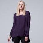 Petite Simply Vera Vera Wang High-low Top, Women's, Size: Xs Petite, Purple
