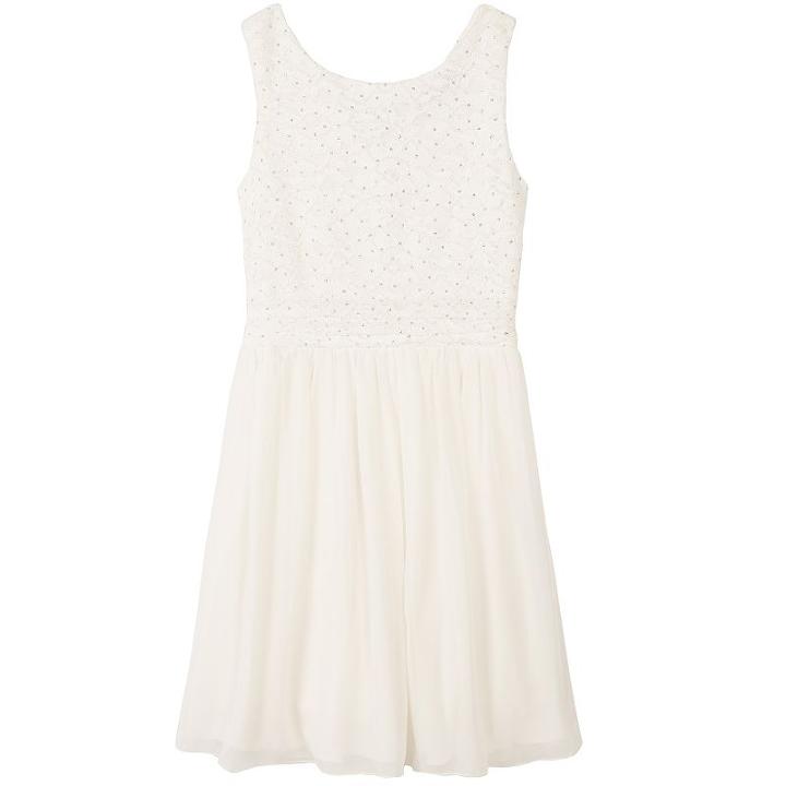 Girls 7-16 Speechless Glitter Top Chiffon Dress, Girl's, Size: 10, White