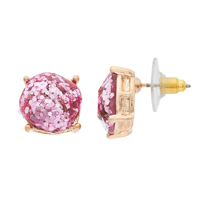 Crystal Avenue Sequined Stone Drop Earrings, Women's, Pink