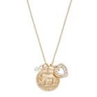 Elephant & Heart Charm Necklace, Women's, Gold