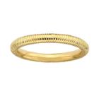 Stacks And Stones 18k Gold Over Silver Ribbed Stack Ring, Women's, Size: 9, Yellow