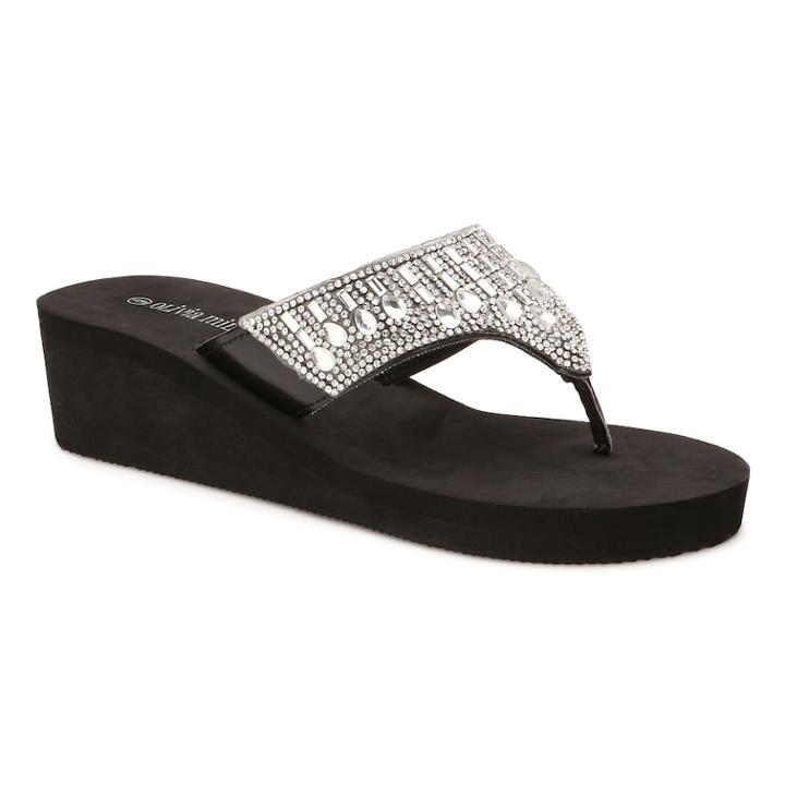 Olivia Miller Pinellas Women's Wedge Sandals, Size: 10, Black