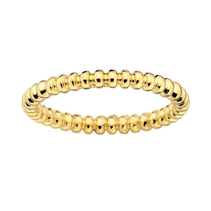 Stacks And Stones 18k Gold Over Silver Beaded Stack Ring, Women's, Size: 5, Yellow