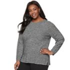 Plus Size Croft & Barrow&reg; Seed-stitch Crewneck Sweater, Women's, Size: 1xl, Oxford