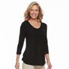 Women's Croft & Barrow&reg; Smocked-bib Top, Size: Xs, Black