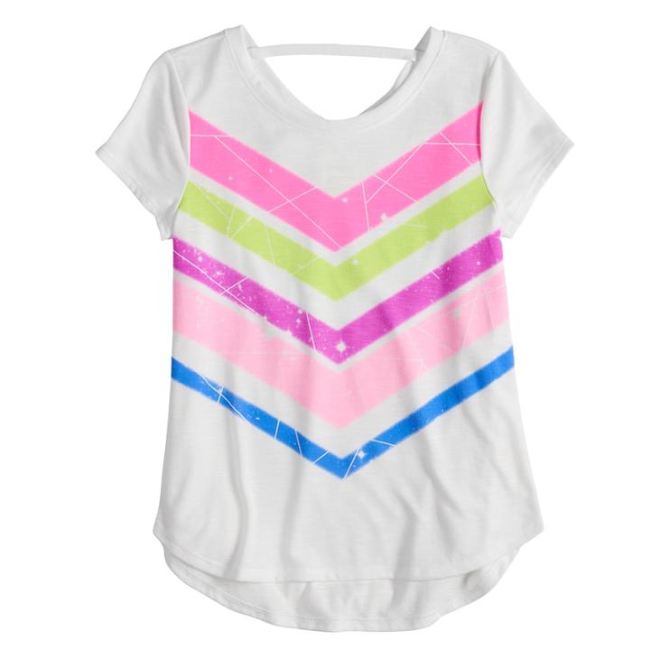 Girls 7-16 So&reg; Back-strap Performance Tee, Size: 14, White
