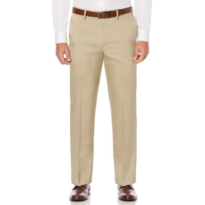 Big & Tall Savane Straight-fit Crosshatch Stretch Flat-front Dress Pants, Men's, Size: 44x30, Beige