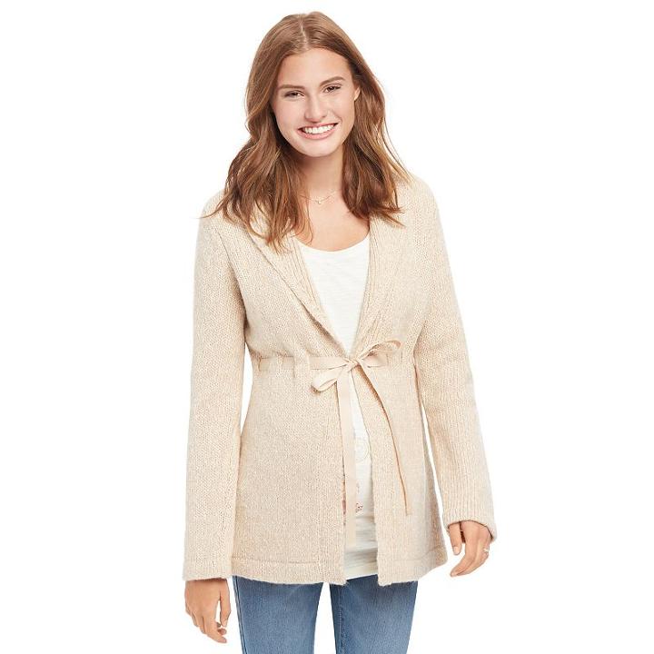 Maternity Oh Baby By Motherhood&trade; Marled Cardigan, Women's, Size: Xl, Natural