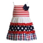 Girls 4-6x Youngland Americana Seersucker Sundress, Girl's, Size: 5, Red Overfl