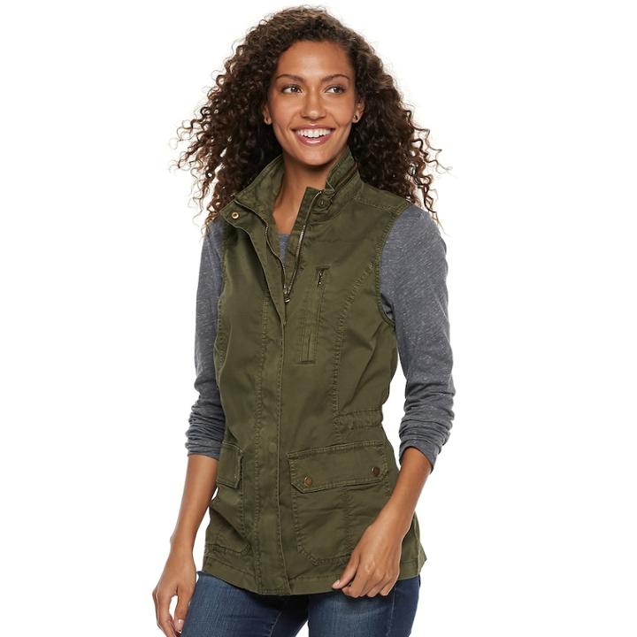 Women's Sonoma Goods For Life&trade; Utility Vest, Size: Small, Green