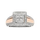 Two Tone 14k Gold 9/10 Carat T.w. Igl Certified Diamond Engagement Ring, Women's, Size: 7.50, White