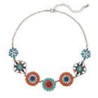 Mudd&reg; Flower Collage Necklace, Women's, Multicolor