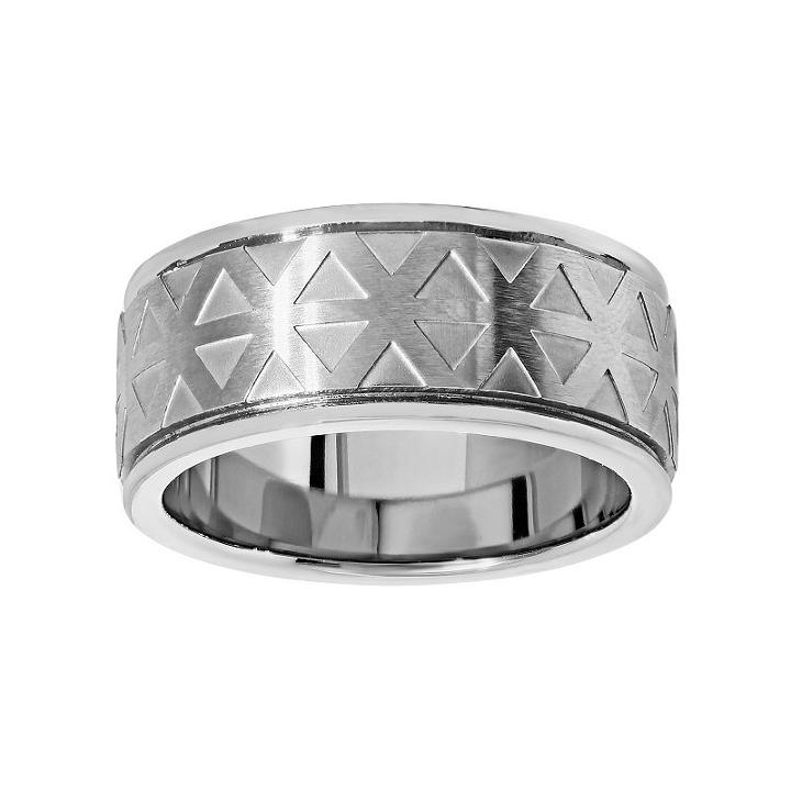 Lynx Titanium Geometric Band - Men, Size: 11, Silver