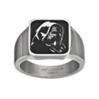 Star Wars: Episode Vii The Force Awakens Men's Kylo Ren Stainless Steel Ring, Size: 12, Grey