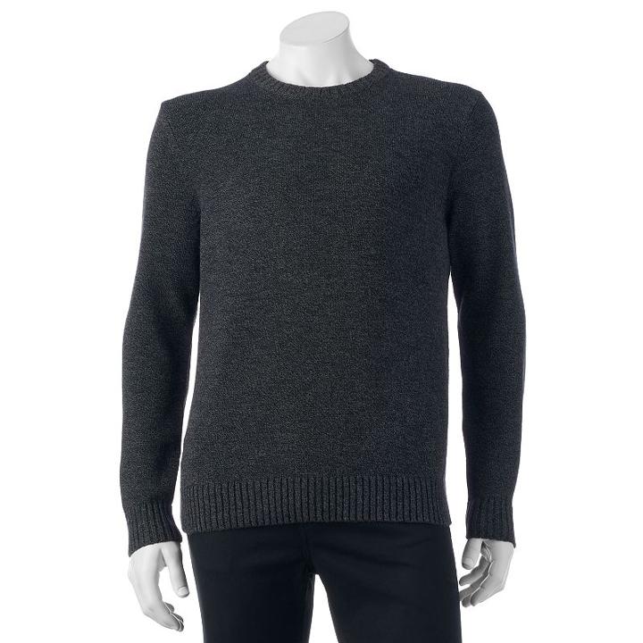 Men's Croft & Barrow&reg; Classic-fit 5gg Crewneck Sweater, Size: Small, Dark Grey