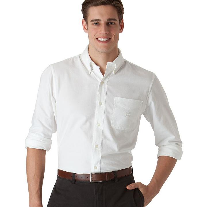 Big & Tall Chaps Solid Oxford Casual Button-down Shirt, Men's, Size: 2xb, White