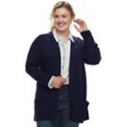 Plus Size Sonoma Goods For Life&trade; Ribbed Cardigan, Women's, Size: 4xl, Blue (navy)