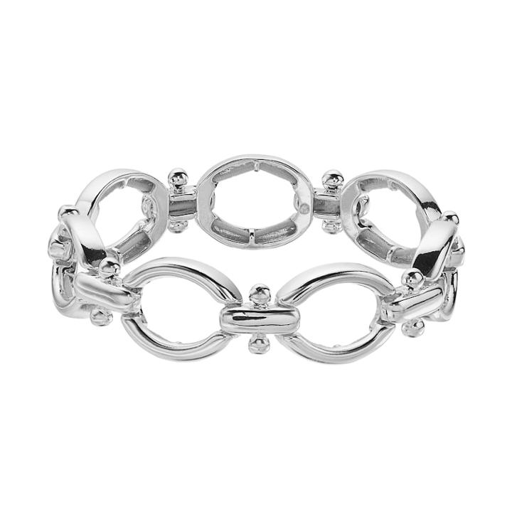 Dana Buchman Polished Oval-link Stretch Bracelet, Women's, Silver