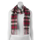 Softer Than Cashmere Buffalo Check Fringed Oblong Scarf, Women's, Med Pink