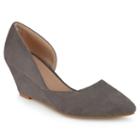 Journee Collection Lenox Women's D'orsay Wedges, Girl's, Size: 9, Grey
