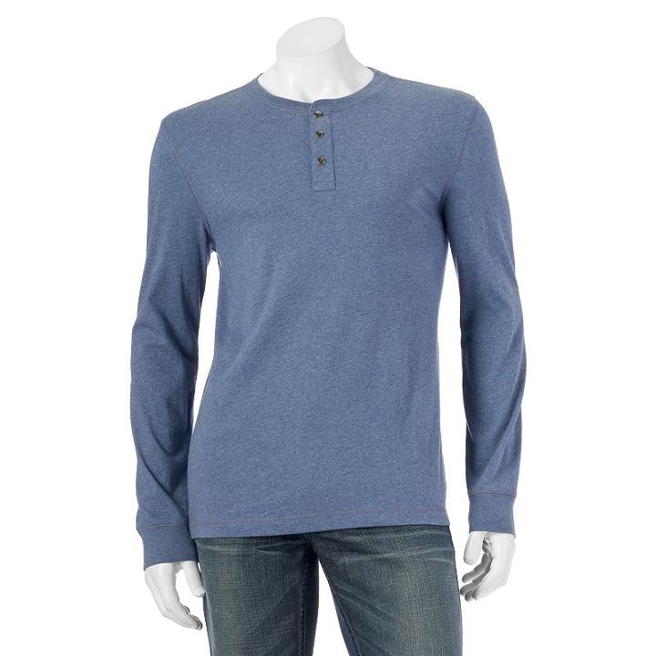 Men's Sonoma Goods For Life&trade; Modern-fit Everyday Henley, Size: Medium, Med Blue