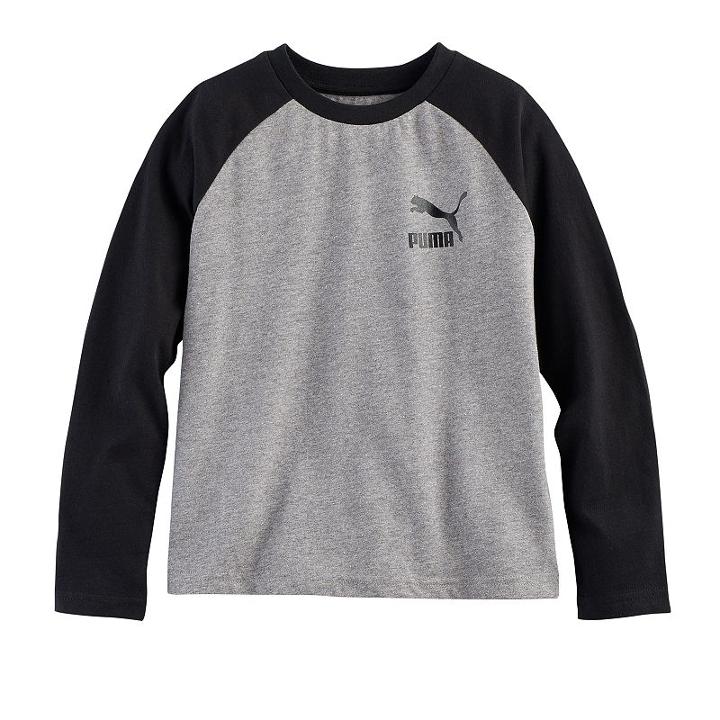 Boys 4-7 Puma Raglan Faded Tee, Size: 6, Grey (charcoal)