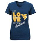 Girls 7-16 West Virginia Mountaineers In Love Tee, Size: M(10-12), Blue