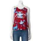 About A Girl, Juniors' All American Girl Raglan Graphic Tank, Size: Xs, Med Red