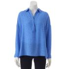 Women's Apt. 9&reg; Drop-shoulder Chiffon Top, Size: Medium, Blue (navy)