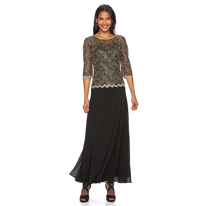 Women's Chaya Lace Sequin Evening Gown, Size: 6, Yellow Oth