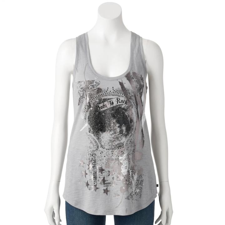 Rock & Republic&reg; Born To Rock Graphic Tank - Women's, Size: Xs, Grey
