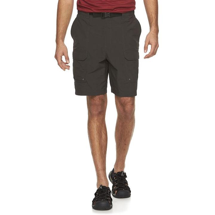 Big & Tall Croft & Barrow&reg; Synthetic Side Elastic Belted Cargo Shorts, Men's, Size: 52, Dark Grey