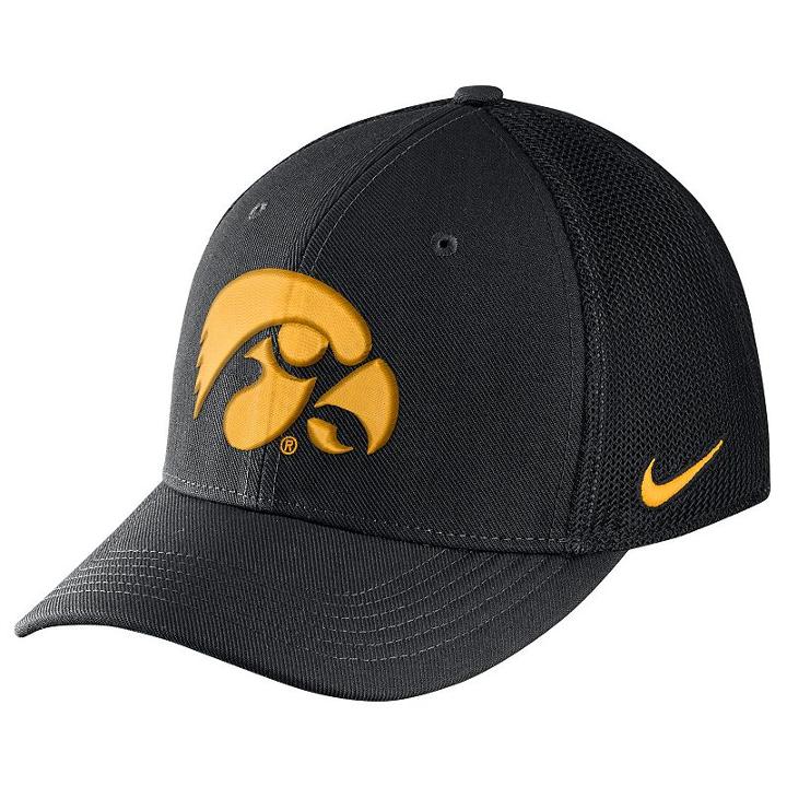 Adult Nike Iowa Hawkeyes Aero Classic 99 Flex-fit Cap, Men's, Black