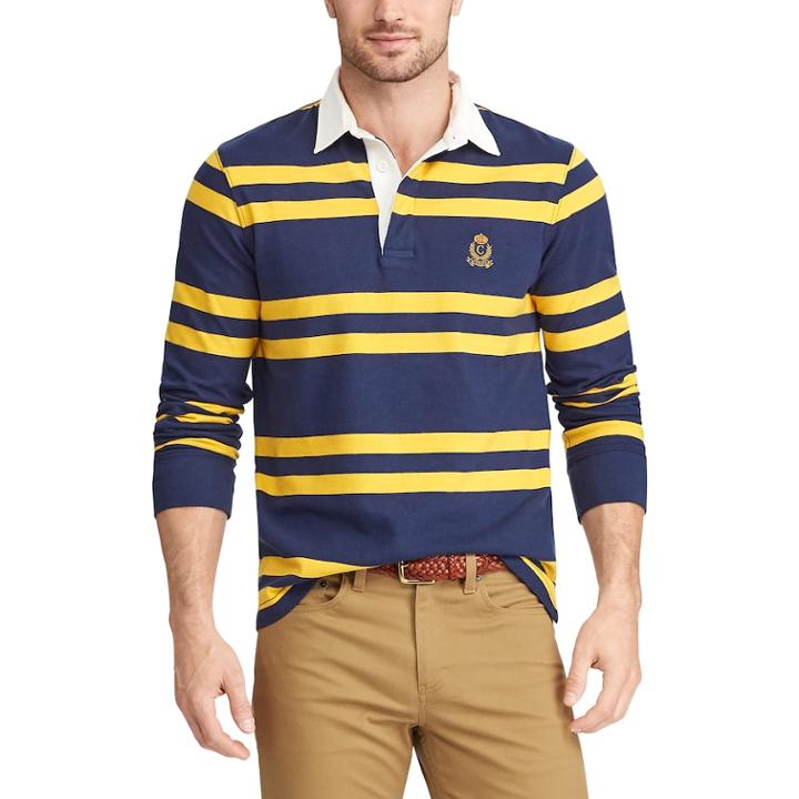 Men's Chaps Classic-fit Rugby Shirt, Size: Xl, Blue (navy)