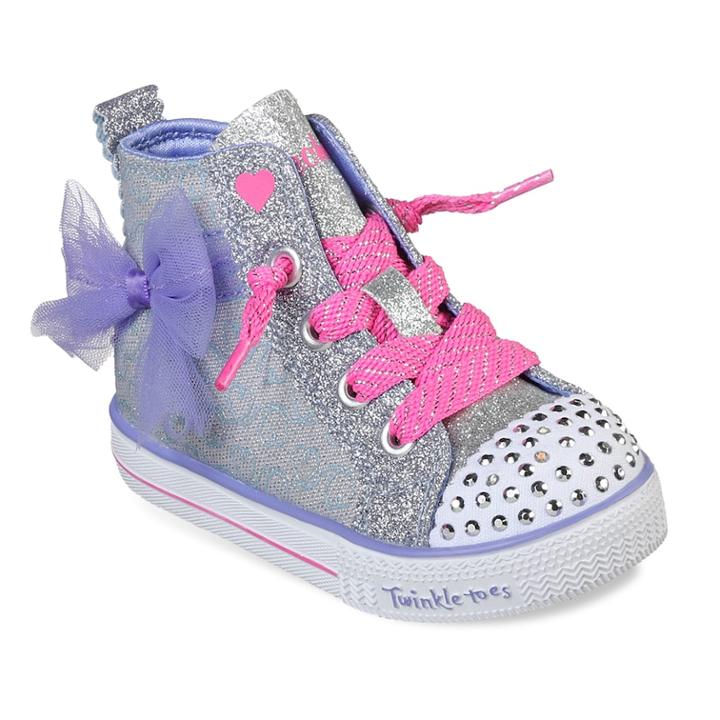 Skechers Twinkle Toes Shuffle Lite Harmony Hearts Toddler Girls' Light Up High Top Shoes, Size: 7 T, Drk Purple