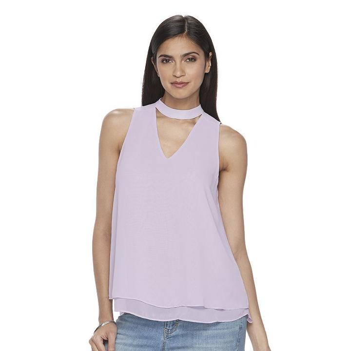 Women's Jennifer Lopez Choker Neck Tank, Size: Medium, Brt Purple