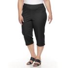 Plus Size Croft & Barrow&reg; Embellished Pull-on Capris, Women's, Size: Regular, Black