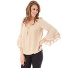 Women's Apt. 9&reg; Charmeuse Ruffle Top, Size: Regular, White Oth