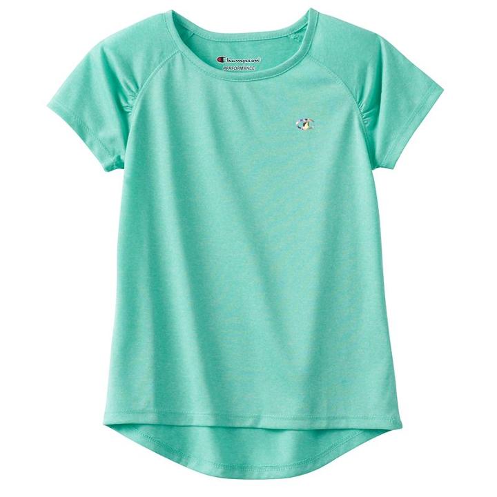 Girls 4-6x Champion Raglan Athletic Tee, Girl's, Size: 6, Turquoise/blue (turq/aqua)