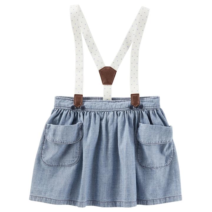 Toddler Girl Oshkosh B'gosh&reg; Suspender Chambray Skirt, Size: 2t, Blue