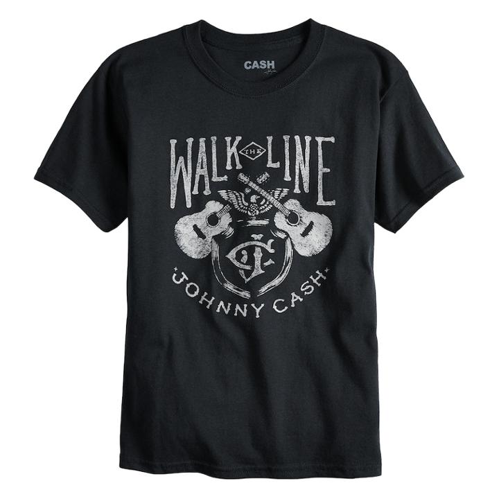 Boys 8-20 Johnny Cash Tee, Size: Small, Black