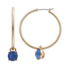 Dana Buchman Stone Drop Nickel Free Hoop Earrings, Women's, Blue