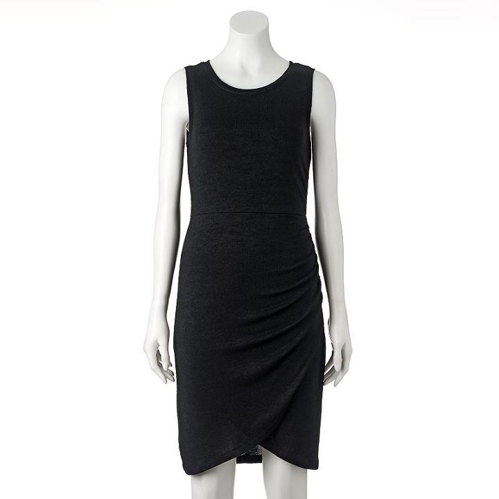 Women's Apt. 9&reg; Faux-wrap Dress, Size: Xxl, Black