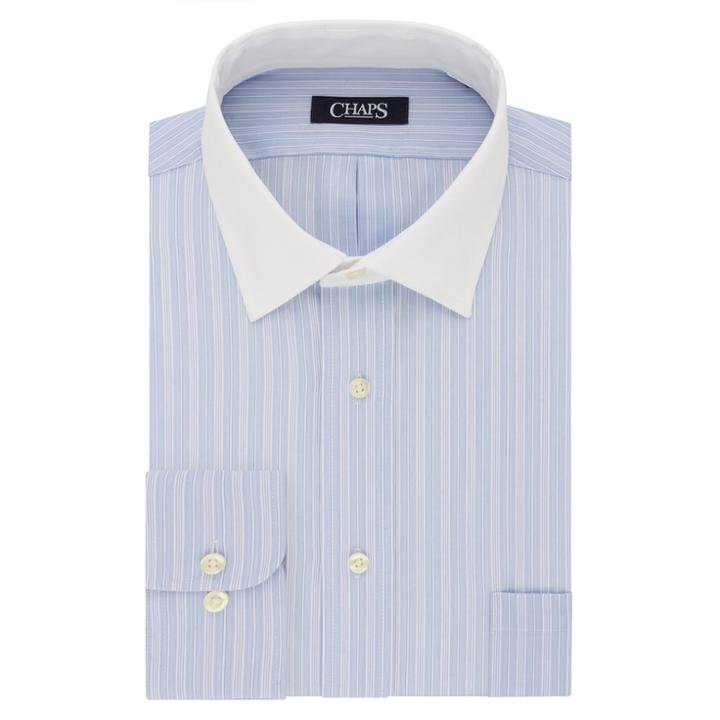 Big & Tall Chaps Regular-fit Stretch-collar Wrinkle-free Dress Shirt, Men's, Size: 17 35/36t, Light Blue