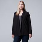 Plus Size Simply Vera Vera Wang Textured Blazer, Women's, Size: 1xl, Black