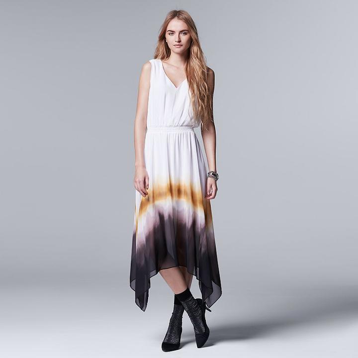 Women's Simply Vera Vera Wang Ombre Maxi Dress, Size: Medium, White Oth