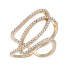 Brilliance Openwork Ring With Swarovski Crystals, Women's, Size: 7, White