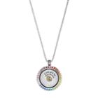 Blue La Rue Crystal Stainless Steel 1-in. Round Love You To The Moon Charm Locket, Women's, Size: 24, Multicolor